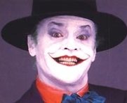 Jack Nicholson no seu papel do Joker